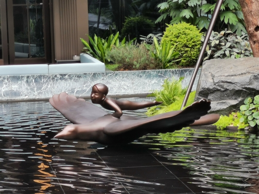 Personalizzazione Paesaggio acquatico Scultura in bronzo Scultura di illuminazione in metallo