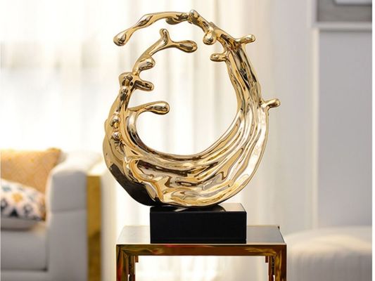 Il metallo di Art Sculpture Spray Modern Art della resina dello specchio dell'oro scolpisce la decorazione dell'ingresso